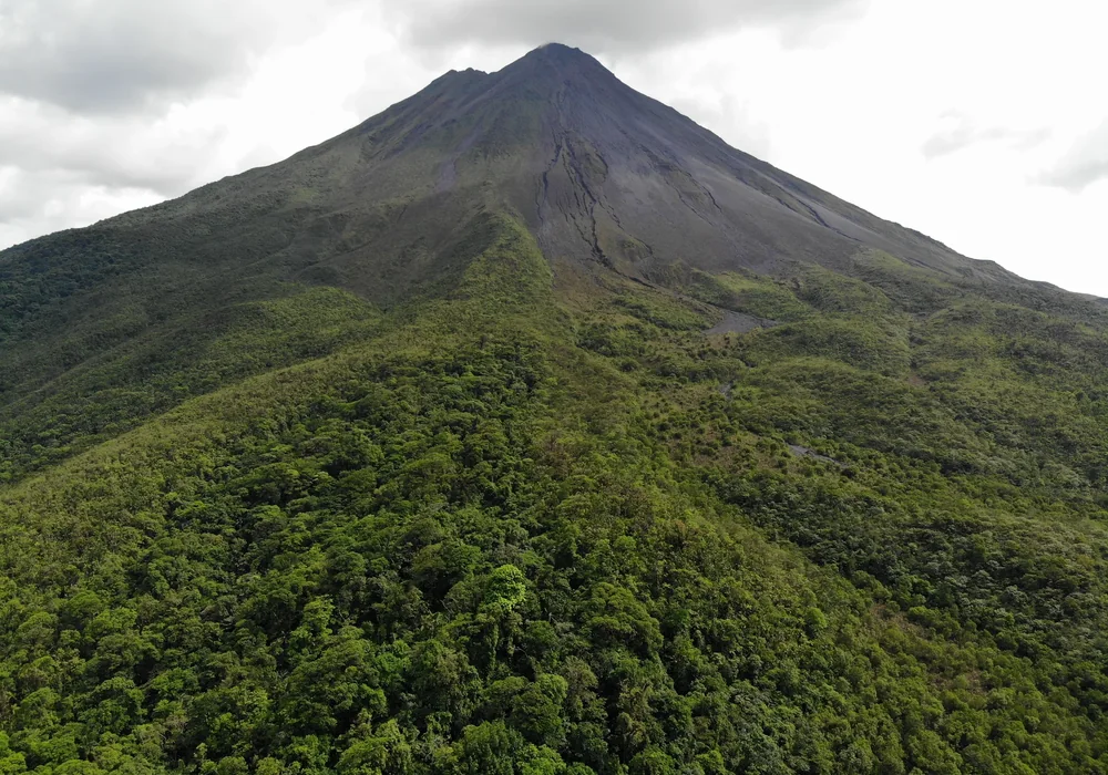Arenal Volcano National Park's forested slopes from the air. Photo: Joshua ten Brink / WildPhotography.com