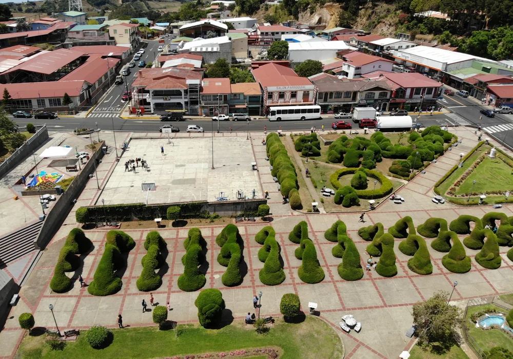Downtown La Fortuna seen from the air. Photo: Joshua ten Brink / WildPhotography.com