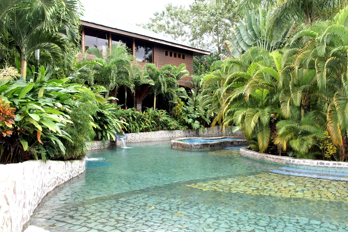 Terraced thermal pools at Baldi Hot Springs, La Fortuna